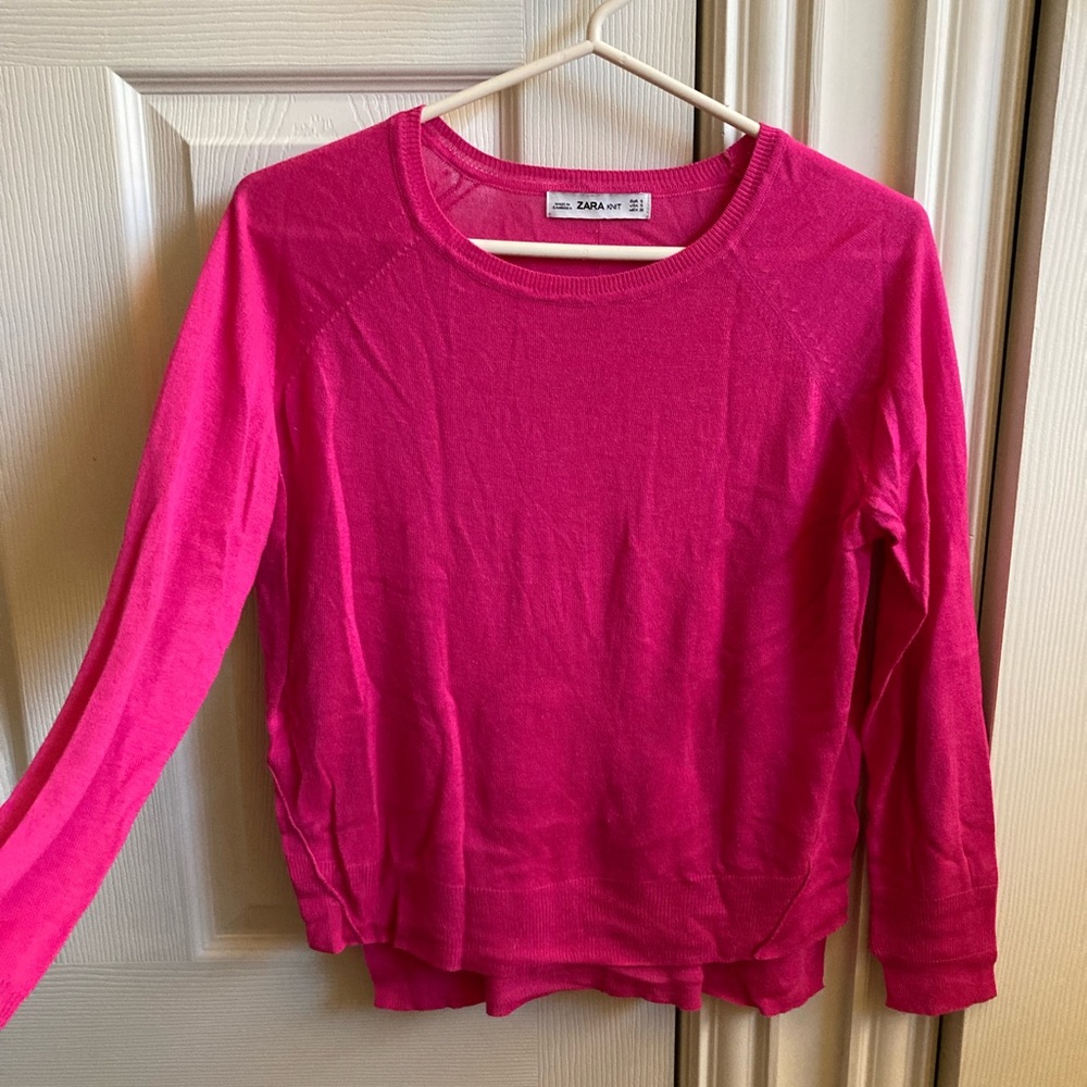 Hot Pink Zara Knit Sweater Small